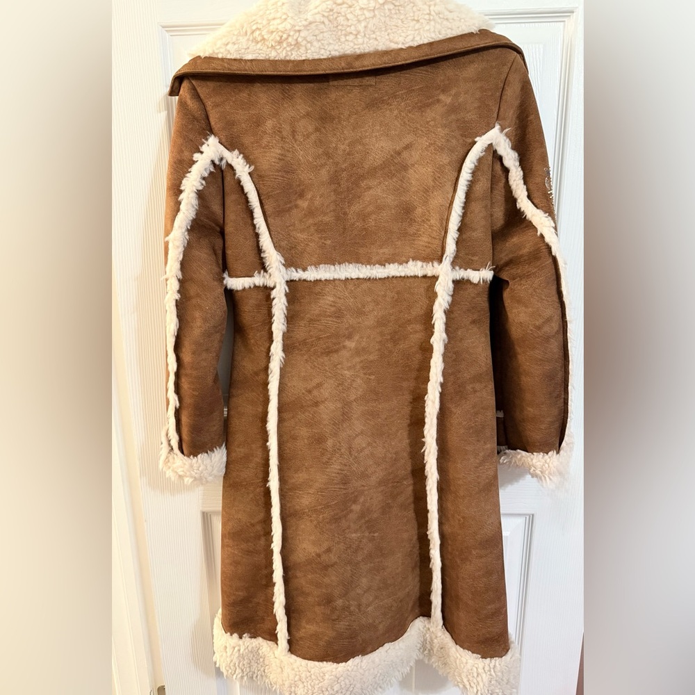Vintage Wilsons Leather Penny Lane Coat suede with faux fur trim. Women’s M - Picture 5 of 13